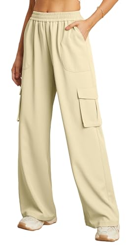 GRECERELLE Cargo Pants Baggy Stretchy Wide Leg Y2K Cargo Pants High Waisted Casual Woman