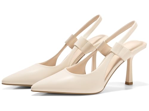 Coutgo Womens Slingback Heels Pumps Closed Pointed Toe Slip-on Kitten Heels Sandals Party Prom Dress Pump Shoes4