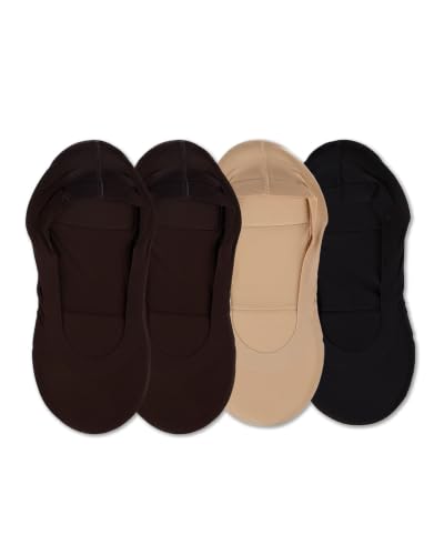 Image of MeMoi 4 Pairs Women's Cushioned Fine Edge No-Show Sock Liner