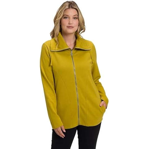 Ulla Popken Women's Yellow Sweat Jacket Cover