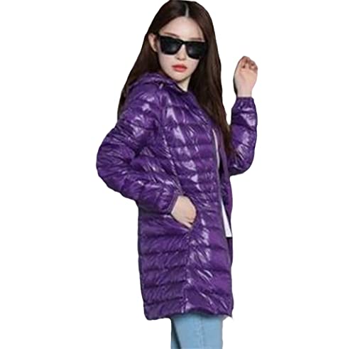 Manteau en duvet léger pliable thermique parka de sport plein air violette grande taille L