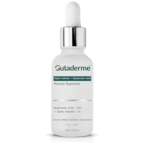 Gutaderme Alpha Arbutin + Hyaluronic Acid Serum for Face - Dark Spot Correction, Nourishing Elegance, Anti-Aging & Hydrating, Face Serum & Hylunaric Acid Moisturizer, 30ml/1fI.oz Cover