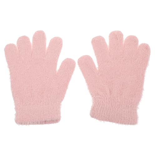 Kids Winter Plush Gloves Warm Wool Mittens for Boys and Girls Soft Knitted Thermal Handwear for Cold Weather
