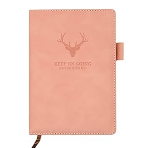 Yansanido Super Thick Notebook Pink HardCover 360 Pages Ruled Journal Notebook A5/ 5.7×8.3 inch Leather Cover Classic…