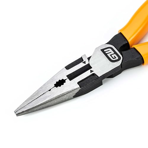 GearWrench 82176-06 Long Nose Plier Dipped Handle, Laser Hardened Cutting Edges 6"/152,4mm, Yellow - Image 2