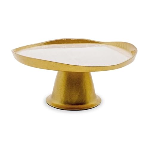 WD Lifestyle - Alzatina in Vetro Colore Oro e Perla