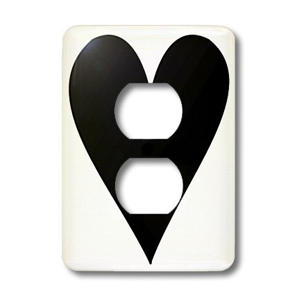 Carcasa para 2 enchufes con estampado de corazón blanco placa interruptor doble 3