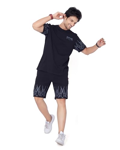 Image of WEET Cotton T-Shirt and Shorts Set for Men,Night Wear for Men,Men's Pyjama Set 114