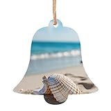 Décorations de Noël en bois à suspendre en forme de coquillages sur la plage de sable