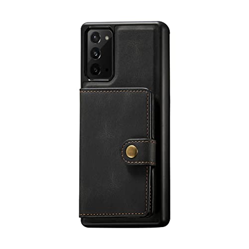 Wallet Case Compatible with Samsung Galaxy A71 5G Leather Phone Case 2 in 1 Detachable Flip Magnetic PU Wallet TPU Bumper Cases with Card Holder Kickstand Shockproof Cover(Black)