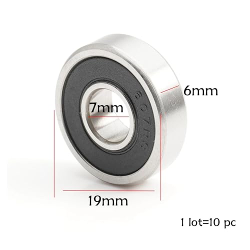 Roulements à gorge profonde 607RS ABEC-1 rigides miniatures 7x19x6 mm - 2