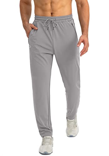 G Gradual Men's Sweatpants With Zipper Pockets Tapered Joggers For Men Athletic Pants For Workout, Jogging, Running (Light Grey, X-Large) #TOP1