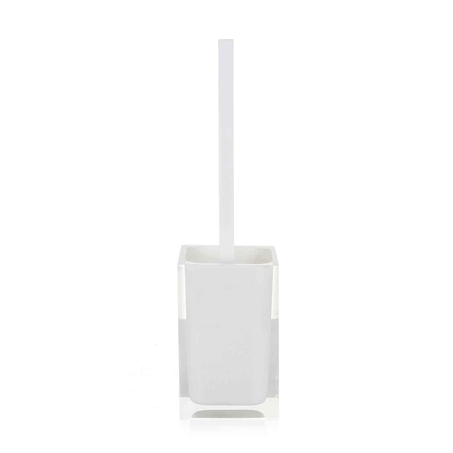 Gedy Auckland White, Dimensions and Weight: 37.5 x 9.8 x 9.8 cm & 0.85 kg, Made Clear Resin, Toilet Brush Design by R&S - Image 2