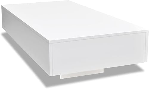 Miniatura 8 de Mesa de centro rectangular de alto brillo, mesa rectangular moderna para sala de estar, mesa de té rectangular, mesa central para sala de estar,