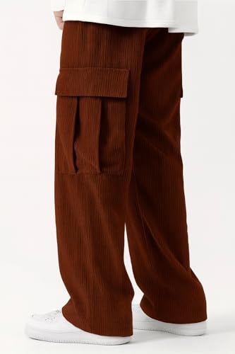 Image of Cargo Joggers for Men - Cotton Loose Fit Utility Pants with 6 Pockets | Durable Outdoor & Hiking Trousers