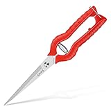 💮 Long Reach - The long straight blade of garden pruning scissors will help you reach stems inside bundles without damaging the other stems and branches, makes picking and trimming a easy task. Suitable for deadheading, trimming, shaping, and other q...