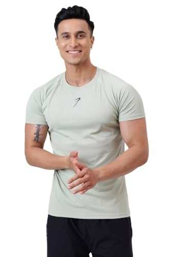 Image of FUAARK Grain Men's Slim Fit Heavyweight Stretchable Raglan Sleeves Gym & Workout Tshirt