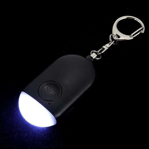 CHICAMPERA Rechargeable Personal Alarm with LED Light Portable Compact Outdoor Security Device for Women Students Elderly Loud Siren for Emergency Protection and Night Safety