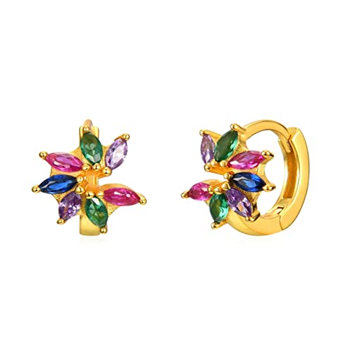 Petites boucles d'oreilles créoles pour femmes en argent sterling et strass hélix