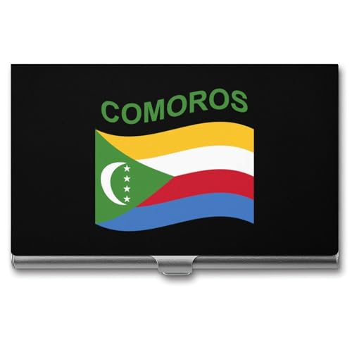Flag of Comoros Business Card Holder Slim Credit Case Pocket Name Case Wallet for Men Women