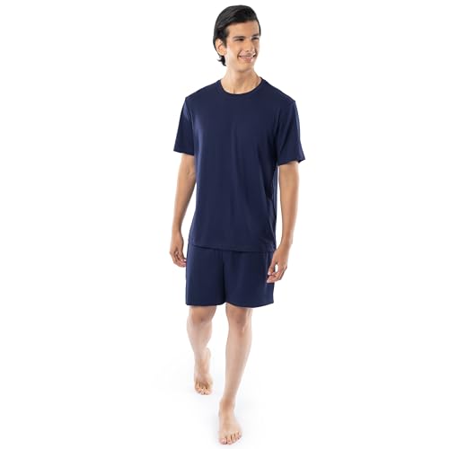 Fruit of the Loom Men's 360 Stretch Short Sleeve Shirt and Shorts Pajama Sleep Set, Navy, XX-Large - image 4