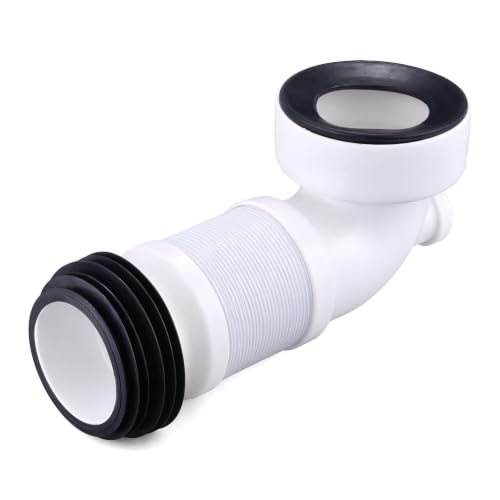 Image of Toilet Waste Pipe Connector, 90° 110mm Cut-to-Fit Pan Connector Soil Pipe