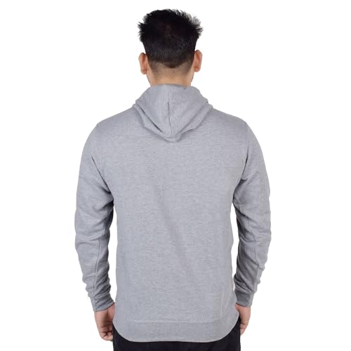 Image of Teemoods Solid Hooded Sweatshirt for Men - Regular Fit Fleece Pullover Hoodie with Front Pocket, Long Sleeve Casual Blouson Top - Black, Navy, and Grey