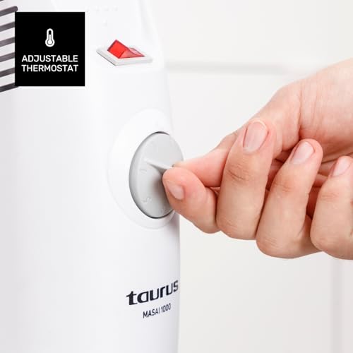 Taurus – Radiador eléctrico Masai 1000 | 9 Elementos | Muy compacto | Termostato Ajustable | 3 Intensidades calor | Protección sobrecalentamiento | Termo Tech | Desconexión Total - imagen 4