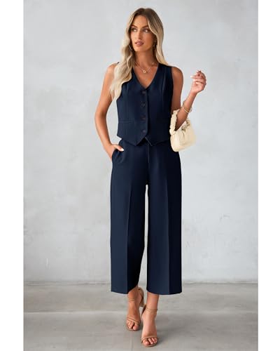 luvamia Women's Vest and Wide-Leg Pant Suit Set - 27.99 w/ Code + 50% Off Code Z4Y79DFL - image 7