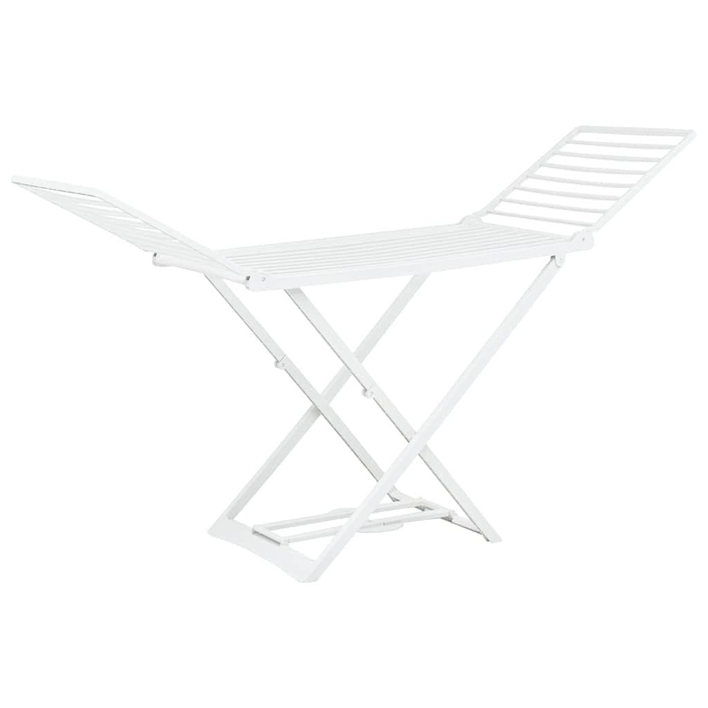 vidaXL Stendibiancheria da Pavimento Pieghevole con Ali Leggero Robusto Resistente Pratico Stendino Accessori Lavanderia Bianco in Plastica