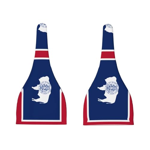 Newborn Baby Hat, Wyoming State Flag Print Soft Top Knot Beanie Cap, Cute Baby Headwear for 0-6 Months Black3