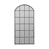 Lastdeco Espejo de Pie. Espejo Grande Pared Cuerpo Entero Decorativo. Espejo Ventana de Metal para Dormitorio Salon Baño. Color Negro. Diseño Atemporal. Modelo Alano. 153 x 76 x 3 cm