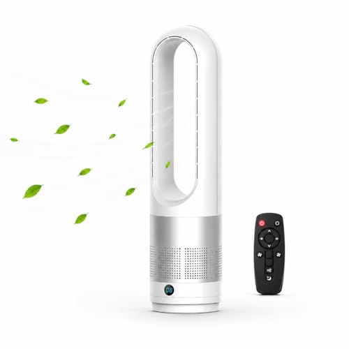 XOQUAI Ventilateur Colonne Sans Pale,Ventilateur Silencieux 56 cm,Oscillation 80°, 8 Vitesses, Écran Tactile LED, Minuterie Et Télécommande Incluses,Pour...