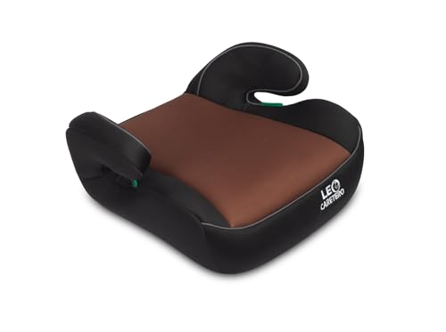 CARATERO - Asiento Elevador Infantil Coche, I-SIZE, 125-150cm, Asiento infantil con elevador, ideal para niños mayores, alto estándar de seguridad, instalación hacia delante - 43x38x21cm - Marrón