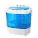 SUPER DEAL Portable Compact Washing Machine, Mini Twin Tub Washing Machine w/Washer&Spinner, Gravity Drain Pump and Drain Hose