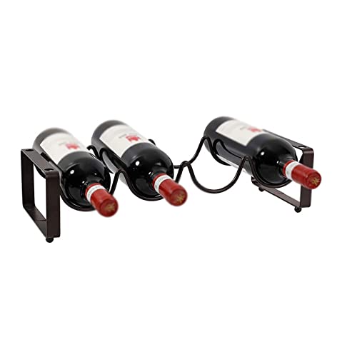 Soporte para botellas de vino de hierro y madera FENOKD miniatura 3