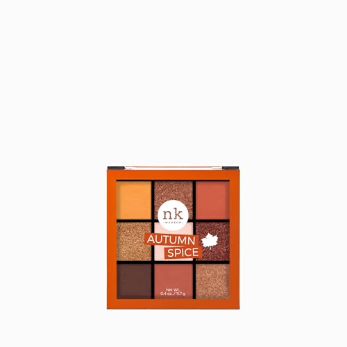 NICKA K NEW YORK Nine Color Eyeshadow Palette, Shimmery Finish - Autumn Spice, Multicolor, 11g