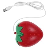 DOITOOL Ratón USB de Computadora Diseño de Fresa Rosa Pequeño y Rápido para Oficina y Regalos, Forma Ergonómica y Material ABS Electrónico