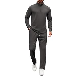 COOFANDY Men’s Tracksuits 2 Piece Casual Athletic Sweatsuit Quarter Zip Pullover Long Sleeve Running Sport Outfits