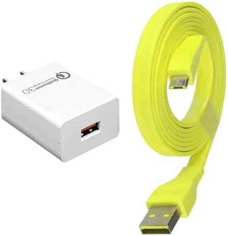 ienza QC3.0 USB Charging Cable Fast Charging, AC Wall Adapter Block for EU Ultimate Ears Power Up Charging Dock, Boom 3, Megaboom 3, Blast, Megablast, Wonderboom, Roll (White)