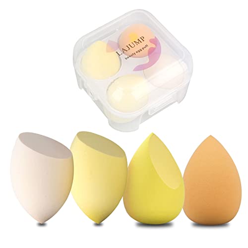 LAJUMP 4-piece egg-shaped makeup sponge-soft makeup sponge for foundation, powder puff for wet and dry makeup tools, BB cream loose powder concealer blush cream, perfect makeup.