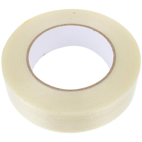 Veemoon Fiberglass Packaging Tape 2cm X 50m Self-Adhesive Filament Tape with Stripe Pattern for Electrical Appliance Bundling and Industrial Packing