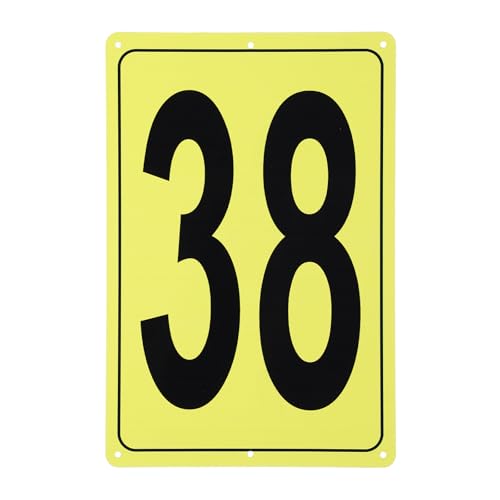 Plaque Aluminium Numéro 38 Métallique Jaune 12x8 Pouces PATIKIL Signalétique Extérieur Intérieur