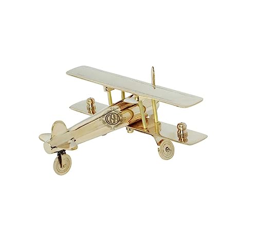 Image of DSH CRAFTING YOUR CURIOSITY Brass Jet Plane Vintage Aeroplane Table Top Decorative Showpiece Miniature Statue Home Interior Decor Item Gift (Large)