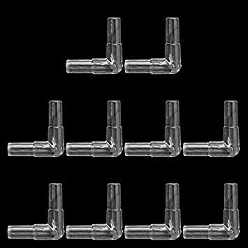 SimpleLife 10 pieces 2 Way Clear Connector Elbow Tube Air Valves Fitting Aquarium Fish Tank, Transparent - Image 3