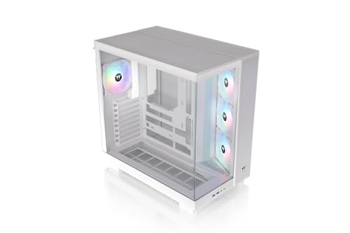 Image of Thermaltake View 380 XL TG ARGB PC Case, Snow White, Tempered Glass Panels, 4x120mm ARGB Fans