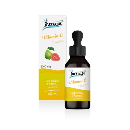 Liposomale Vitamin C Tropfen hochdosiert - (60.000mg Vitamin C pro Packung) 2000mg Vitamin C pro Tagesdosis - MCT Öl - Hohe Bioverfügbarkeit