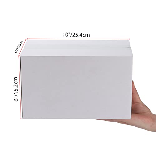 Calenzana 10x6x6 Shipping Boxes Set of 40, White Corrugated Cardboard Box for Mailing Packing Gifts Small Business