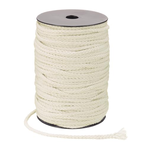 QUARKZMAN Corde Macrame 5mm x 90m Corde en Coton Naturel Faite Main, Corde Tressee 8 Brins pour Suspendu De Plantes Murale Attrape-Reves Decoration Maison Artisanat, Blanc