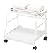 ZYQDRZ Carro De Pedicura con Bandeja Plegable Y Ruedas, Taburete De Pedicura, Portaherramientas De Manicura, Carro De Belleza, Caja De Almacenamiento,Blanco